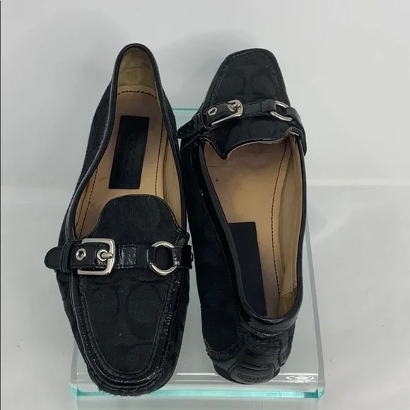 Coach Sz 7.5 Stacie Monogram Logo Flat Loafers